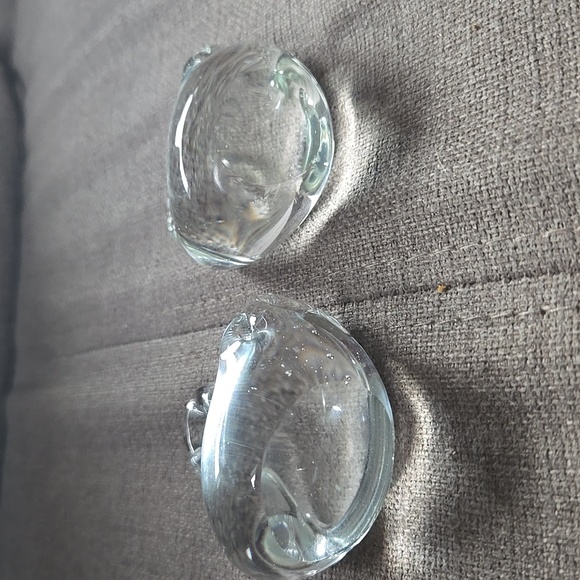 VINTAGE CRYSTAL GLASS SWANS Heavy Hand blown clear - Picture 5 of 8